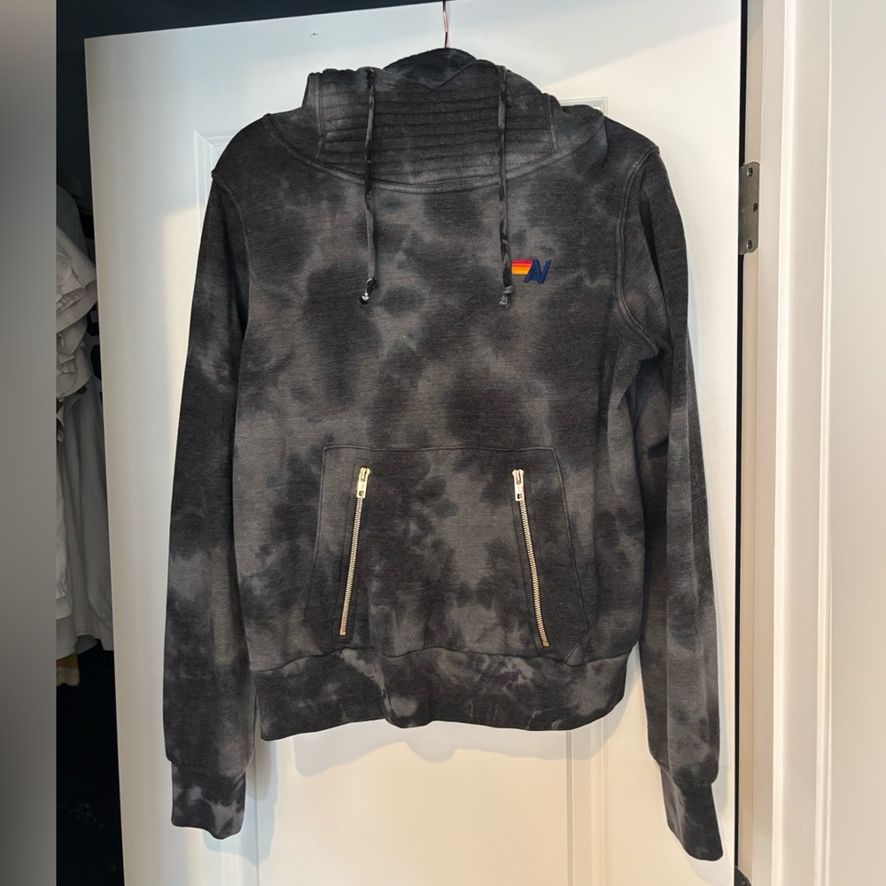 Aviator Nation Ninja Hoodie in Grey Tie Dye - Sz Medium